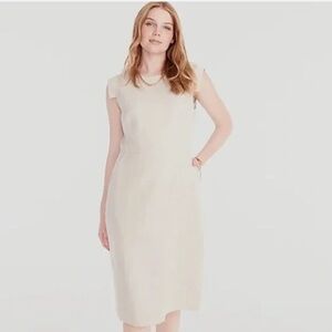 J.Crew Resume Sheath Dress Stretch Linen Flax Beige – Size 8